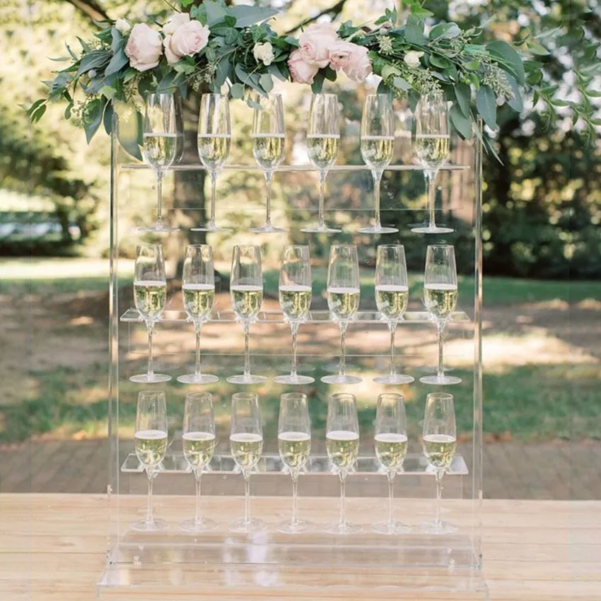 Akrilna šampanjska stena xinquan za poročno razstavo