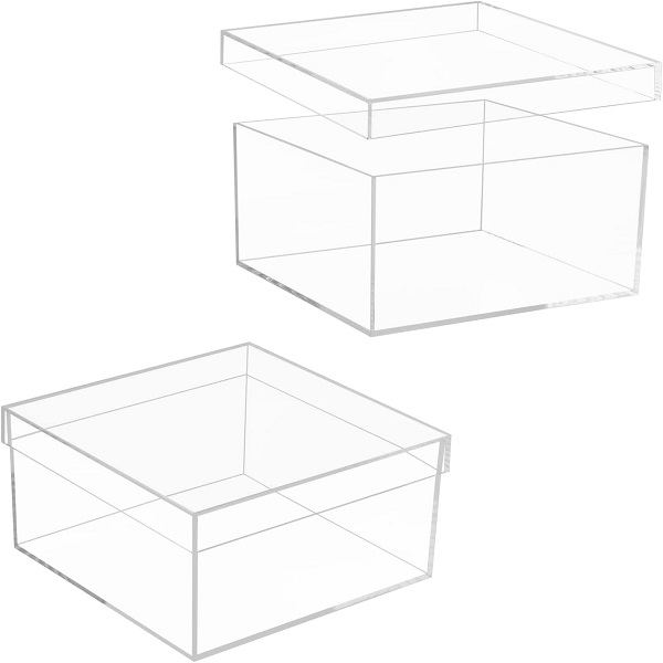 Caixas de almacenamento de cubos cadrados acrílicos transparentes