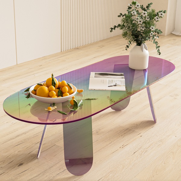 iridescent acrylic coffee table